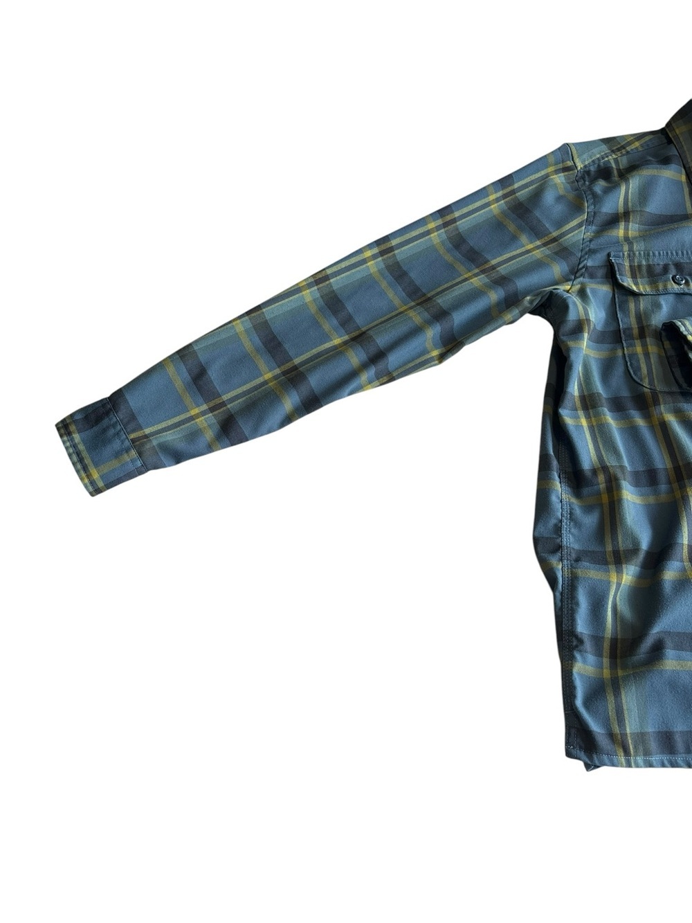 Mountain Hardwear Plaid Button Up Shirt XL Blue Stretch Outdoor - Picture 6 of 12